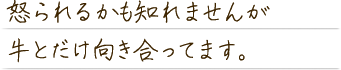 怒られるかもしれませんが牛とだけ向き合ってます。